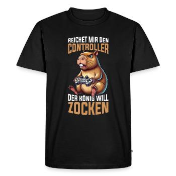 Hands me the controller the king wants to gamble - Men's Premium Organic T-Shirt - black - Front - Nico (187cm)