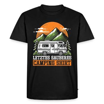 Camper Caravan Campfire Camping holiday - Men's Premium Organic T-Shirt - black - Front - Nico (187cm)