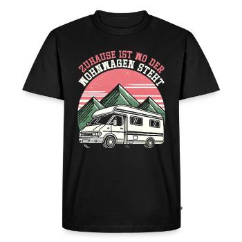 Camper Caravan Campfire Camping holiday - Men's Premium Organic T-Shirt - black - Front - Nico (187cm)