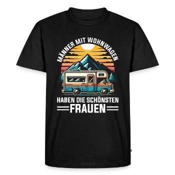 Camper Caravan Campfire Camping holiday - Men's Premium Organic T-Shirt - black - Front - Nico (187cm)