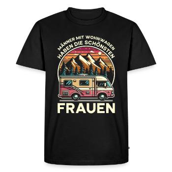 Camper Caravan Campfire Camping holiday - Men's Premium Organic T-Shirt - black - Front - Nico (187cm)