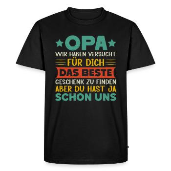 Grandpa, Grandpa, Grandpa, Grandpapa - Men's Premium Organic T-Shirt - black - Front - Nico (187cm)