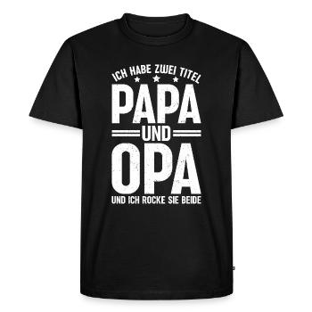 Grandpa, Grandpa, Grandpa, Grandpapa - Men's Premium Organic T-Shirt - black - Front - Nico (187cm)