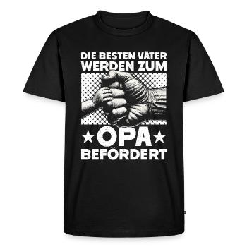 Grandpa, Grandpa, Grandpa, Grandpapa - Men's Premium Organic T-Shirt - black - Front - Nico (187cm)