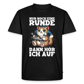 Encore un tour, puis j’écouterai les chats - T-shirt Premium bio Homme - noir - Devant - Nico (187cm)