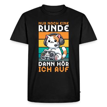 Encore un tour, puis j’écouterai les chats - T-shirt Premium bio Homme - noir - Devant - Nico (187cm)