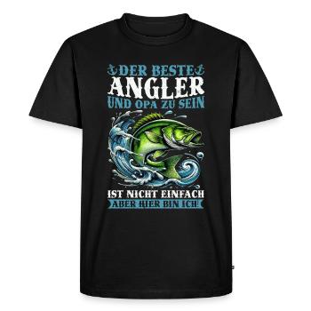 Pêcheur Canne à pêche Drôle Pêcheur Hobby Pêcheur - T-shirt Premium bio Homme - noir - Devant - Nico (187cm)
