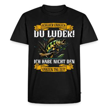Pêcheur Canne à pêche Drôle Pêcheur Hobby Pêcheur - T-shirt Premium bio Homme - noir - Devant - Nico (187cm)