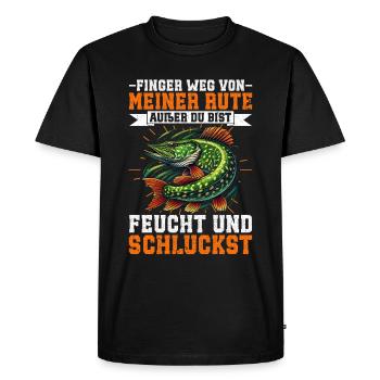 Pêcheur Canne à pêche Drôle Pêcheur Hobby Pêcheur - T-shirt Premium bio Homme - noir - Devant - Nico (187cm)