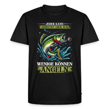 Pêcheur Canne à pêche Drôle Pêcheur Hobby Pêcheur - T-shirt Premium bio Homme - noir - Devant - Nico (187cm)