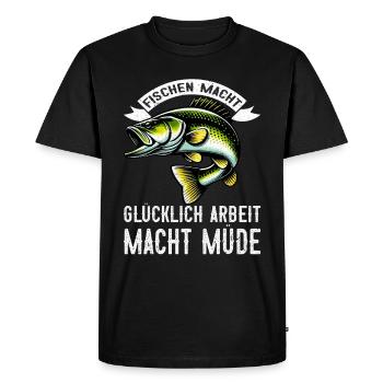 Pêcheur Canne à pêche Drôle Pêcheur Hobby Pêcheur - T-shirt Premium bio Homme - noir - Devant - Nico (187cm)
