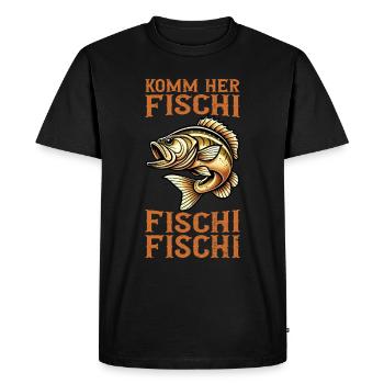 Pêcheur Canne à pêche Drôle Pêcheur Hobby Pêcheur - T-shirt Premium bio Homme - noir - Devant - Nico (187cm)