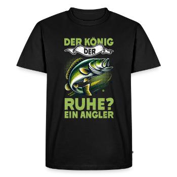 Pêcheur Canne à pêche Drôle Pêcheur Hobby Pêcheur - T-shirt Premium bio Homme - noir - Devant - Nico (187cm)