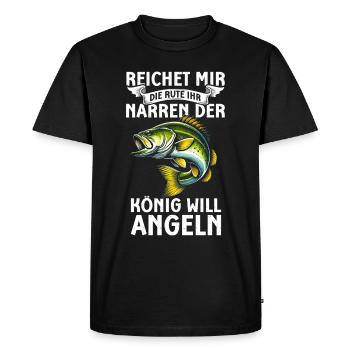 Pêcheur Canne à pêche Drôle Pêcheur Hobby Pêcheur - T-shirt Premium bio Homme - noir - Devant - Nico (187cm)