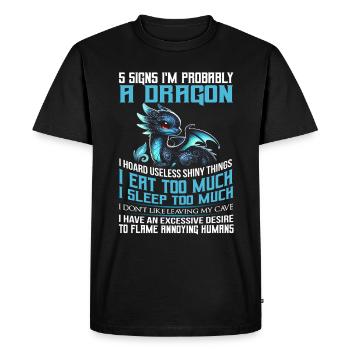 Dragon Creatures Medieval Dragon - Men's Premium Organic T-Shirt - black - Front - Nico (187cm)
