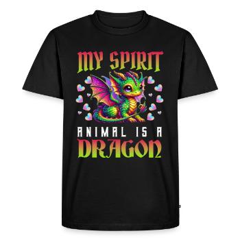 Dragon Creatures Medieval Dragon - Men's Premium Organic T-Shirt - black - Front - Nico (187cm)