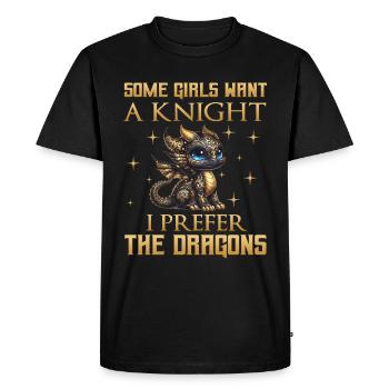 Dragon Creatures Medieval Dragon - Men's Premium Organic T-Shirt - black - Front - Nico (187cm)