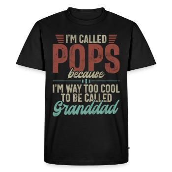 Grand-père Grand-père Pops Grand-parent - T-shirt Premium bio Homme - noir - Devant - Nico (187cm)