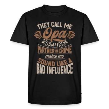 Grand-père Grand-père Pops Grand-parent - T-shirt Premium bio Homme - noir - Devant - Nico (187cm)
