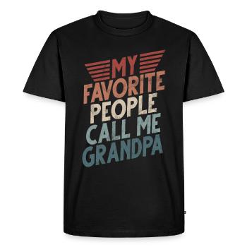 Grand-père Grand-père Pops Grand-parent - T-shirt Premium bio Homme - noir - Devant - Nico (187cm)