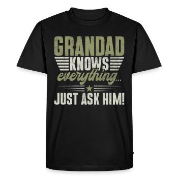 Grand-père Grand-père Pops Grand-parent - T-shirt Premium bio Homme - noir - Devant - Nico (187cm)