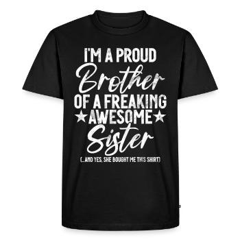 Sister Brother Matching Siblings Twins - Men's Premium Organic T-Shirt - black - Front - Nico (187cm)