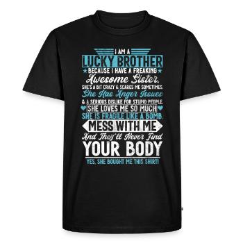 Sister Brother Matching Siblings Twins - Men's Premium Organic T-Shirt - black - Front - Nico (187cm)