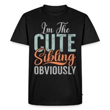 Sister Brother Matching Siblings Twins - Men's Premium Organic T-Shirt - black - Front - Nico (187cm)