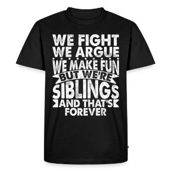 Sister Brother Matching Siblings Twins - Men's Premium Organic T-Shirt - black - Front - Nico (187cm)