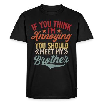 Sister Brother Matching Siblings Twins - Men's Premium Organic T-Shirt - black - Front - Nico (187cm)