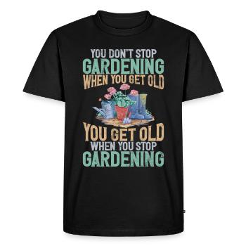 Garden Plants Gardener Garden Lover Planting - Men's Premium Organic T-Shirt - black - Front - Nico (187cm)