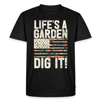 Garden Plants Gardener Garden Lover Planting - Men's Premium Organic T-Shirt - black - Front - Nico (187cm)