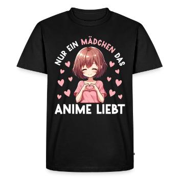 Juste une fille qui aime les mangas Kawaii animés - T-shirt Premium bio Homme - noir - Devant - Nico (187cm)