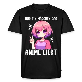 Juste une fille qui aime les mangas Kawaii animés - T-shirt Premium bio Homme - noir - Devant - Nico (187cm)