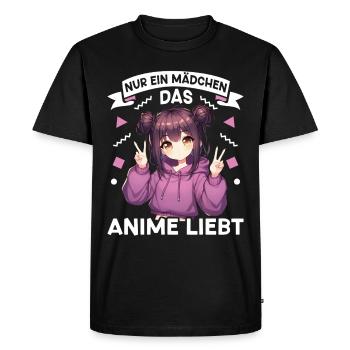 Juste une fille qui aime les mangas Kawaii animés - T-shirt Premium bio Homme - noir - Devant - Nico (187cm)