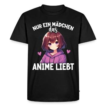 Juste une fille qui aime les mangas Kawaii animés - T-shirt Premium bio Homme - noir - Devant - Nico (187cm)