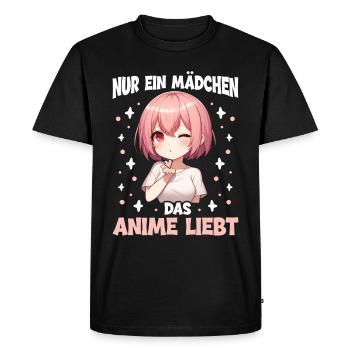 Juste une fille qui aime les mangas Kawaii animés - T-shirt Premium bio Homme - noir - Devant - Nico (187cm)
