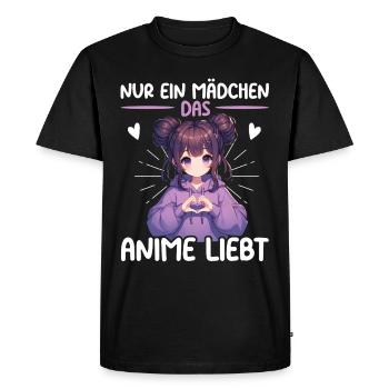 Juste une fille qui aime les mangas Kawaii animés - T-shirt Premium bio Homme - noir - Devant - Nico (187cm)