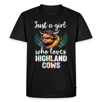 Scottish Highland Cow Scotland Farm - Men's Premium Organic T-Shirt - black - Front - Nico (187cm)
