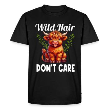 Scottish Highland Cow Scotland Farm - Men's Premium Organic T-Shirt - black - Front - Nico (187cm)