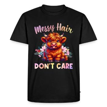 Scottish Highland Cow Scotland Farm - Men's Premium Organic T-Shirt - black - Front - Nico (187cm)