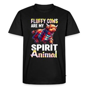 Scottish Highland Cow Scotland Farm - Men's Premium Organic T-Shirt - black - Front - Nico (187cm)