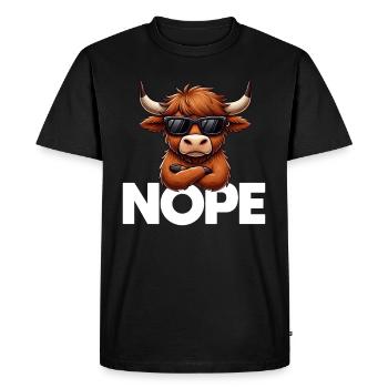 Scottish Highland Cow Scotland Farm - Men's Premium Organic T-Shirt - black - Front - Nico (187cm)