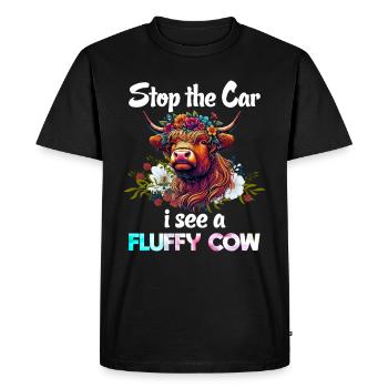 Scottish Highland Cow Scotland Farm - Men's Premium Organic T-Shirt - black - Front - Nico (187cm)