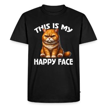 C’est mon visage heureux les chats - T-shirt Premium bio Homme - noir - Devant - Nico (187cm)