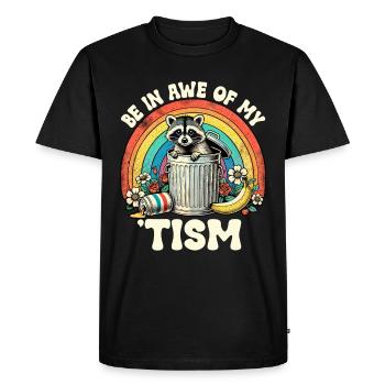 Soyez en admiration devant mes ratons laveurs autistes - T-shirt Premium bio Homme - noir - Devant - Nico (187cm)
