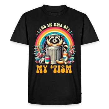 Soyez en admiration devant mes ratons laveurs autistes - T-shirt Premium bio Homme - noir - Devant - Nico (187cm)