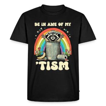 Soyez en admiration devant mes ratons laveurs autistes - T-shirt Premium bio Homme - noir - Devant - Nico (187cm)