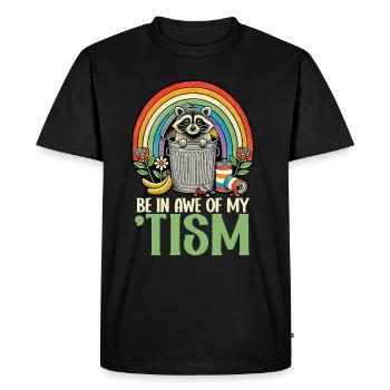 Soyez en admiration devant mes ratons laveurs autistes - T-shirt Premium bio Homme - noir - Devant - Nico (187cm)