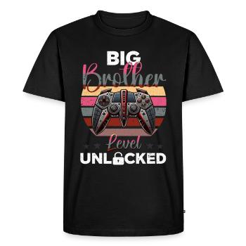 Monter de niveau Big Brother Console Gamer Elder - T-shirt Premium bio Homme - noir - Devant - Nico (187cm)